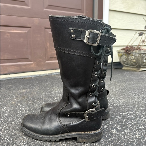 Black Leather Harley Boots - Picture 3 of 3
